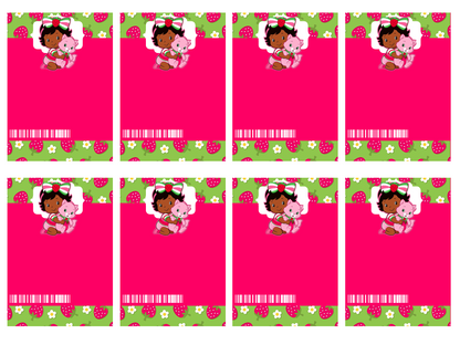 Strawberry Shortcake ID Badges - VIP Party Badge, All Access Birthday Party Favor, Self-Editing | D.I.Y. Editable Text INSTANT Download Printable