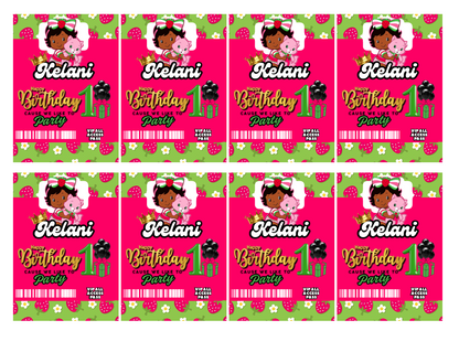 Strawberry Shortcake ID Badges - VIP Party Badge, All Access Birthday Party Favor, Self-Editing | D.I.Y. Editable Text INSTANT Download Printable