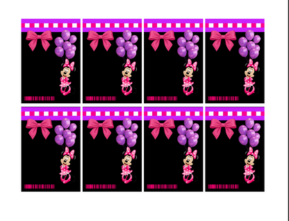 Minnie Mouse ID Badges - VIP Party Badge, All Access Birthday Party Favor, Self-Editing | D.I.Y. Editable Text INSTANT Download Printable